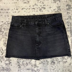 Free People black denim skirt
